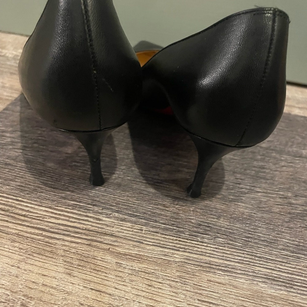 Christian Louboutin matte Black Pointed Heels red bottom women’s shoes sz 6 / 36 - Picture 4 of 8